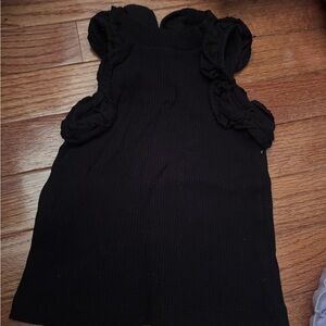 Janie and Jack Black Ruffled Kids Set